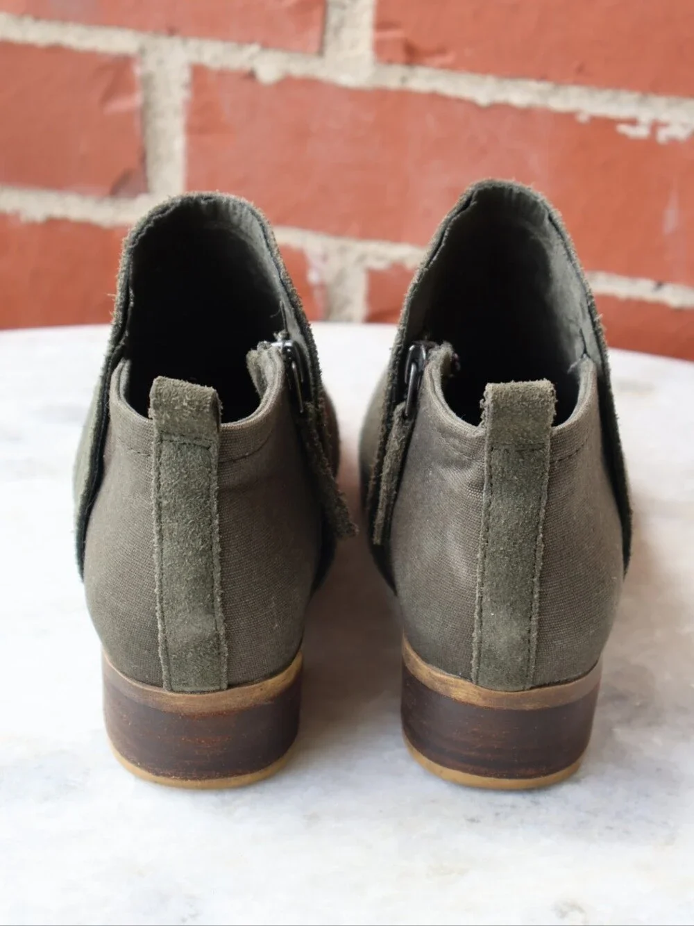 Toms Deia Forest Suede Perforated Ankle Booties.